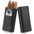Cigar Travel 3-Finger Leather Case with cutter
